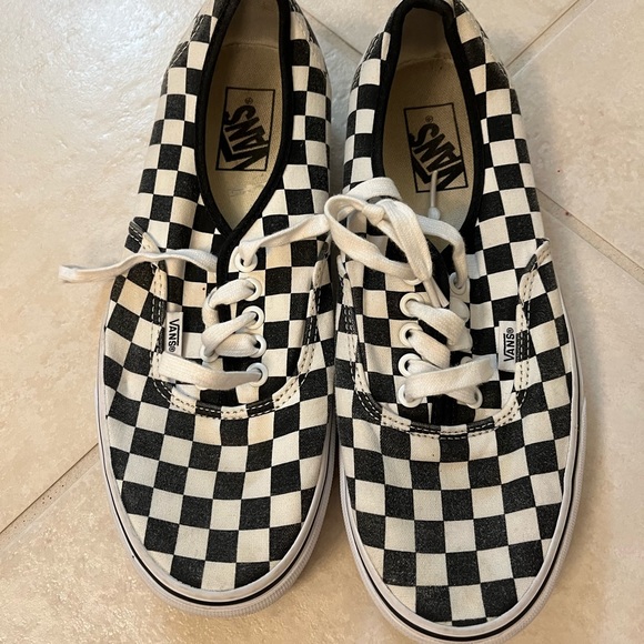 Vans checkerboard originals- black white. M8.5/w10 - Picture 1 of 4